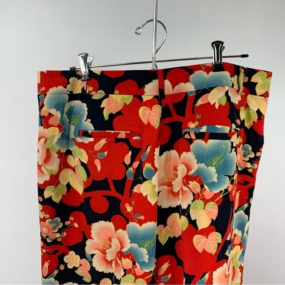Ann Taylor LOFT Capri Wide Leg Cropped Culottes Floral Tropical Print 8 - Picture 9 of 9